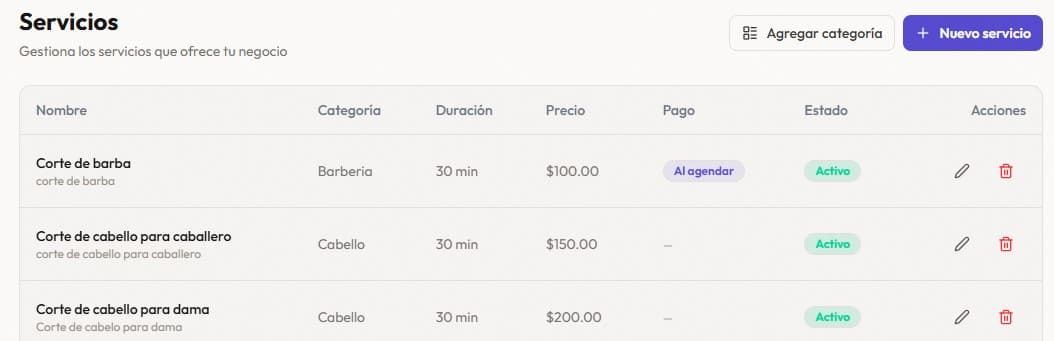 Módulo de servicios